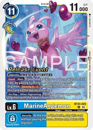 Marine Angemon — Hackers' Slumber Release Event Cards