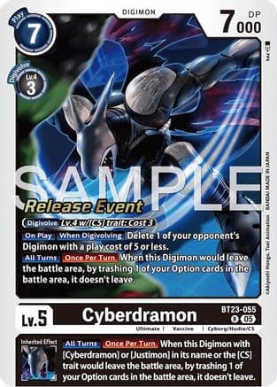 Cyberdramon — Hackers' Slumber Release Event Cards Digimon Card Game card by Akiyoshi Honga, Toei Animation