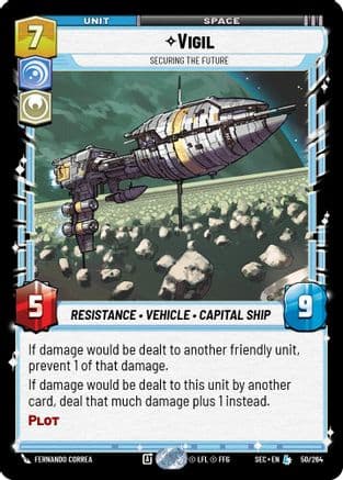 Vigil - Securing the Future — Secrets of Power Star Wars: Unlimited card by Fernando Correa