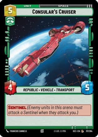 Consular's Cruiser — Secrets of Power Star Wars: Unlimited card by Francois Cannels