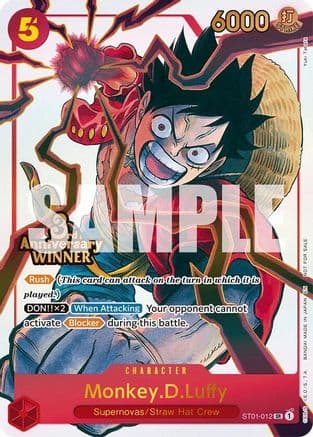 Monkey.D.Luffy - ST01-012 (3rd Anniversary Winner) — One Piece Promotion Cards