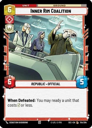 Inner Rim Coalition — Secrets of Power Star Wars: Unlimited card by Sebastián Guidobono