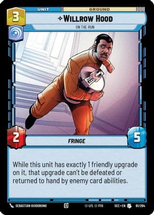 Willrow Hood - On the Run — Secrets of Power Star Wars: Unlimited card by Sebastián Guidobono