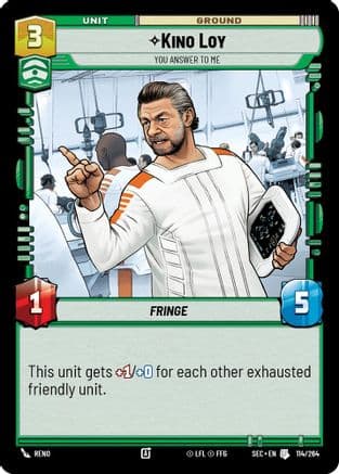 Kino Loy - You Answer to Me — Secrets of Power Star Wars: Unlimited card by Benjamin Paulus