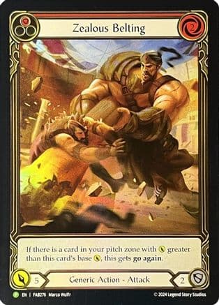 Zealous Belting (Extended Art) - FAB276 — Flesh and Blood: Promo Cards