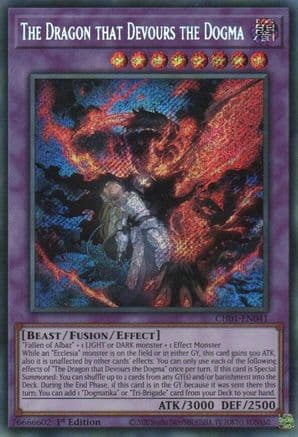 The Dragon that Devours the Dogma (Secret Rare) — THE CHRONICLES DECK: The Fallen & The Virtuous (All-Foil Edition)
