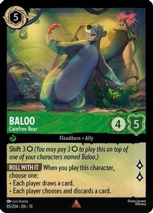 Baloo - Carefree Bear — Whispers in the Well Disney Lorcana card by Luis Huerta