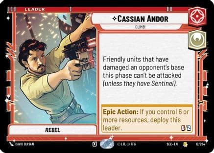 Cassian Andor - Climb! — Secrets of Power Star Wars: Unlimited card by David Buisan