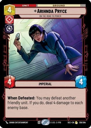 Arihnda Pryce - On the Road to Power — Secrets of Power Star Wars: Unlimited card by Envar Entertainment