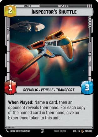 Inspector's Shuttle — Secrets of Power Star Wars: Unlimited card by Envar Entertainment