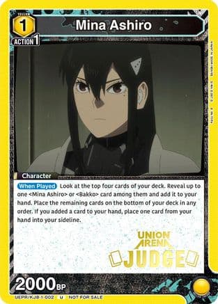 Mina Ashiro (002) (Judge Pack) — Union Arena Promotion Cards