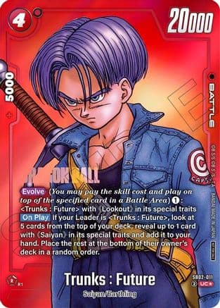 Trunks : Future - SB02-011 (Limited Pack MANGA Version 02) — Tournament and Championship Promos