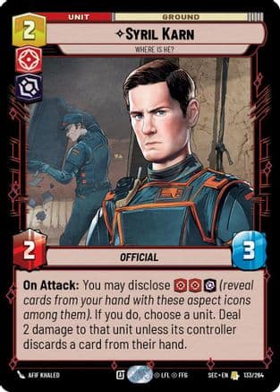 Syril Karn - Where Is He? — Secrets of Power Star Wars: Unlimited card by Afif Khaled