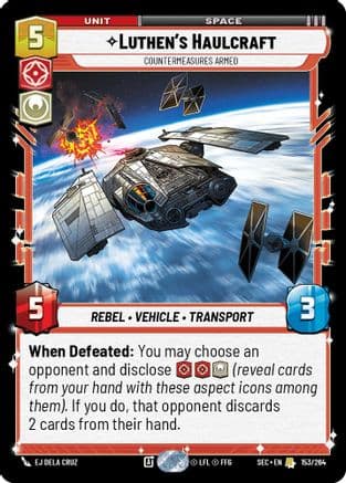 Luthen's Haulcraft - Countermeasures Armed — Secrets of Power Star Wars: Unlimited card by EJ Dela Cruz
