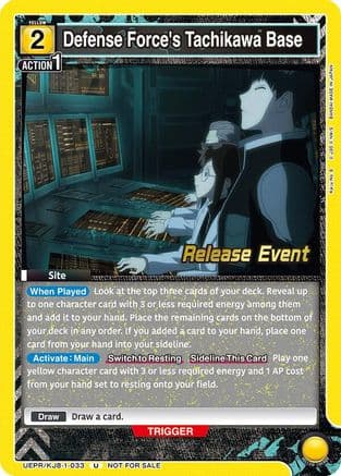 Defense Force's Tachikawa Base — UE12BT: Kaiju No. 8 Release Event Cards