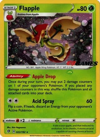 Flapple - 022/192 (EB Games Exclusive APAC) — Miscellaneous Cards & Products Pokémon TCG card by EB Games