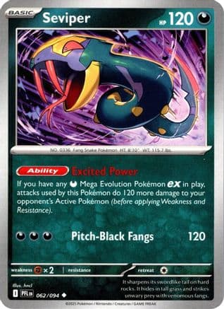 Seviper — ME02: Phantasmal Flames Pokémon TCG card by hncl