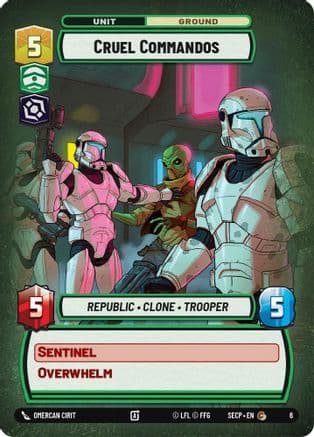 Cruel Commandos — Secrets of Power - Weekly Play Promos Star Wars: Unlimited card by American Craft