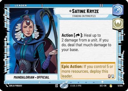 Satine Kryze - Standing on Principles — Secrets of Power Star Wars: Unlimited card by Borja Pindado