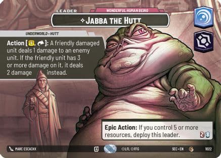 Jabba the Hutt - Wonderful Human Being (Showcase) — Secrets of Power Star Wars: Unlimited card by Marc Escachx