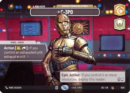 C-3PO - Human-Cyborg Relations (Showcase) — Secrets of Power Star Wars: Unlimited card by Marc Escachx