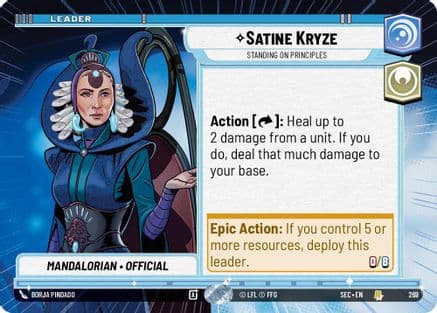 Satine Kryze - Standing on Principles (Hyperspace) — Secrets of Power Star Wars: Unlimited card by Borja Pindado