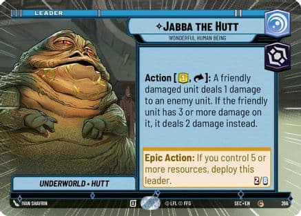 Jabba the Hutt - Wonderful Human Being (Hyperspace) — Secrets of Power Star Wars: Unlimited card by Ivan Shavrin