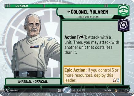 Colonel Yularen - This is Why We Plan (Hyperspace) — Secrets of Power Star Wars: Unlimited card by Ario Murti