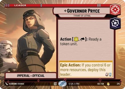 Governor Pryce - Tyrant of Lothal (Hyperspace) — Secrets of Power Star Wars: Unlimited card by Kaihound Studios