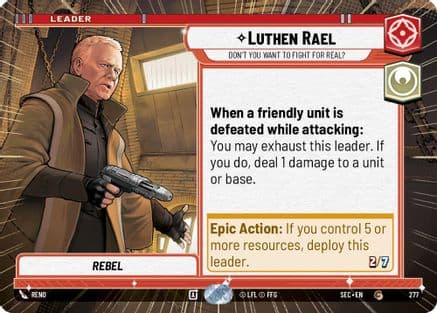 Luthen Rael - Don't You Want To Fight For Real? (Hyperspace) — Secrets of Power Star Wars: Unlimited card by Reno