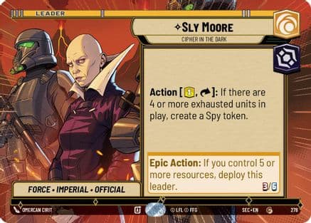 Sly Moore - Cipher in the Dark (Hyperspace) — Secrets of Power Star Wars: Unlimited card by Omercan Cirit