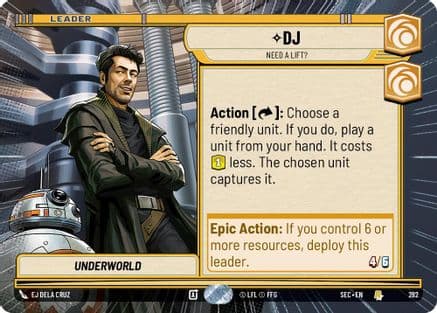 DJ - Need a Lift? (Hyperspace) — Secrets of Power Star Wars: Unlimited card by EJ Dela Cruz