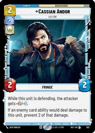 Cassian Andor - Lay Low (Foil) — Secrets of Power Star Wars: Unlimited card by Afif Khaled