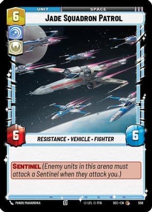 Jade Squadron Patrol (Foil) — Secrets of Power Star Wars: Unlimited card by Pandu Mahardika