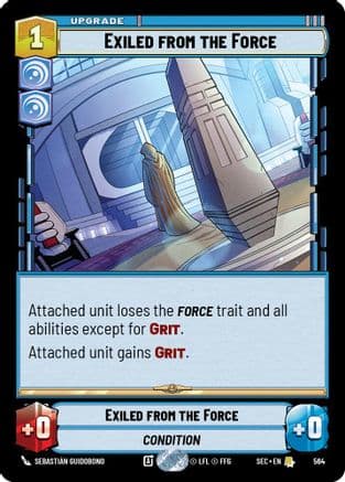 Exiled from the Force (Foil) — Secrets of Power Star Wars: Unlimited card by Sebastián Guidobono
