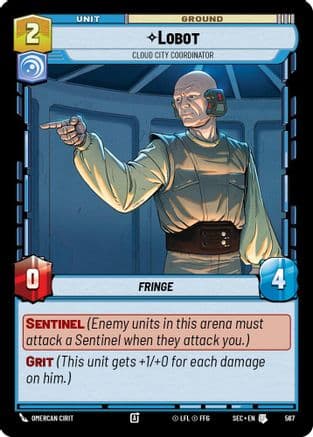 Lobot - Cloud City Coordinator (Foil) — Secrets of Power Star Wars: Unlimited card by Omercan Cirit
