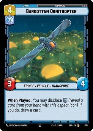 Bardottan Ornithopter (Foil) — Secrets of Power Star Wars: Unlimited card by French Carlomagno