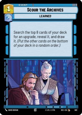 Scour the Archives (Foil) — Secrets of Power Star Wars: Unlimited card by David Buisan