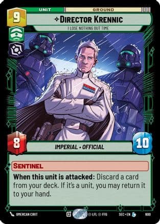 Director Krennic - I Lose Nothing But Time (Foil) — Secrets of Power Star Wars: Unlimited card by Omercan Cirit