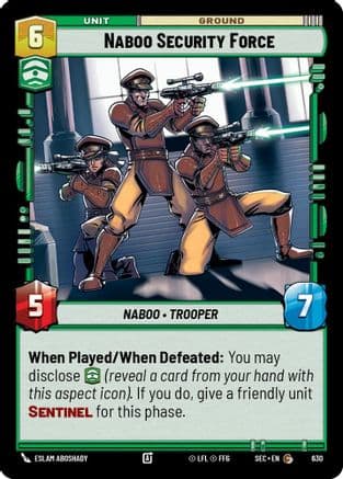 Naboo Security Force (Foil) — Secrets of Power Star Wars: Unlimited card by Eslam AboShady