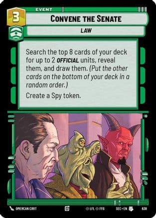 Convene the Senate (Foil) — Secrets of Power Star Wars: Unlimited card by Omercan Cirit