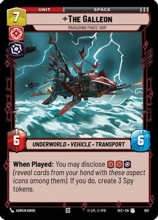 The Galleon - Marauding Pirate Ship (Foil) — Secrets of Power Star Wars: Unlimited card by Adrien Girod