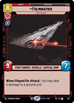Fulminatrix - Fleet Killer (Foil) — Secrets of Power Star Wars: Unlimited card by Fernando Correa