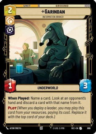 Garindan - Information Broker (Foil) — Secrets of Power Star Wars: Unlimited card by Aitor Prieto