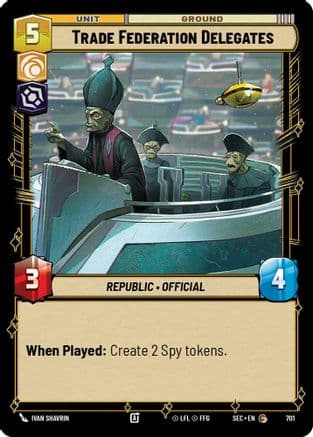 Trade Federation Delegates (Foil) — Secrets of Power Star Wars: Unlimited card by Ivan Shavrin