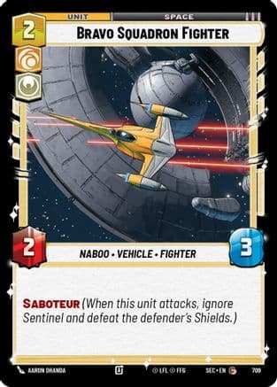 Bravo Squadron Fighter (Foil) — Secrets of Power Star Wars: Unlimited card by Aaron Nakamura