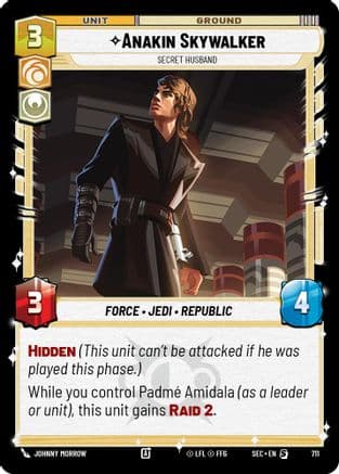 Anakin Skywalker - Secret Husband (Foil) — Secrets of Power Star Wars: Unlimited card by Johnny Morrow