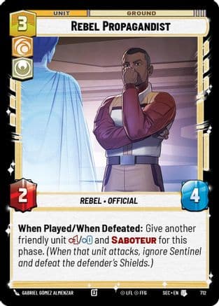 Rebel Propagandist (Foil) — Secrets of Power Star Wars: Unlimited card by Gabriel Gómez Almenzar