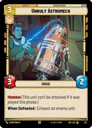 Unruly Astromech (Foil) — Secrets of Power Star Wars: Unlimited card by Aitor Prieto