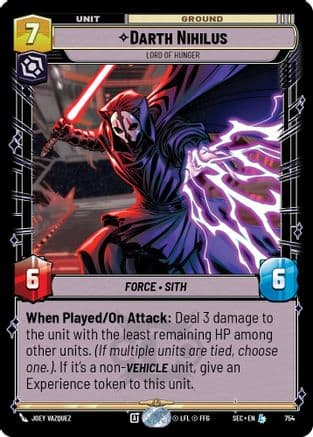 Darth Nihilus - Lord of Hunger (Foil) — Secrets of Power Star Wars: Unlimited card by Joey Vazquez